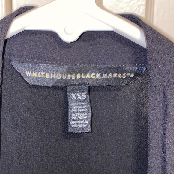 White House Black Market XXS Black Long-Sleeved Blouse - Picture 2 of 12